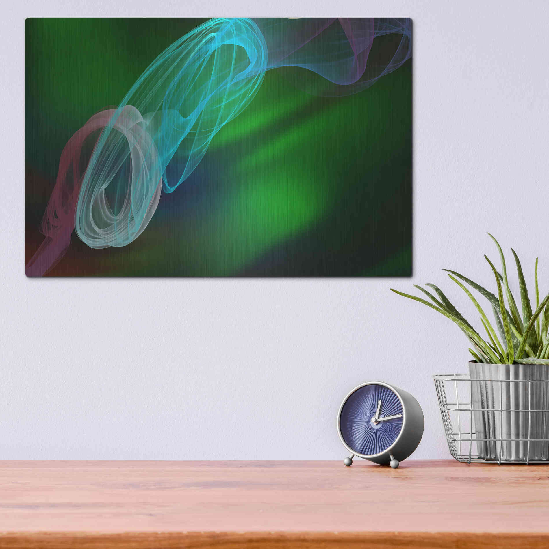 Luxe Metal Art 'Inverted Color In The Lines 10' by Irena Orlov Metal Wall Art,16x12