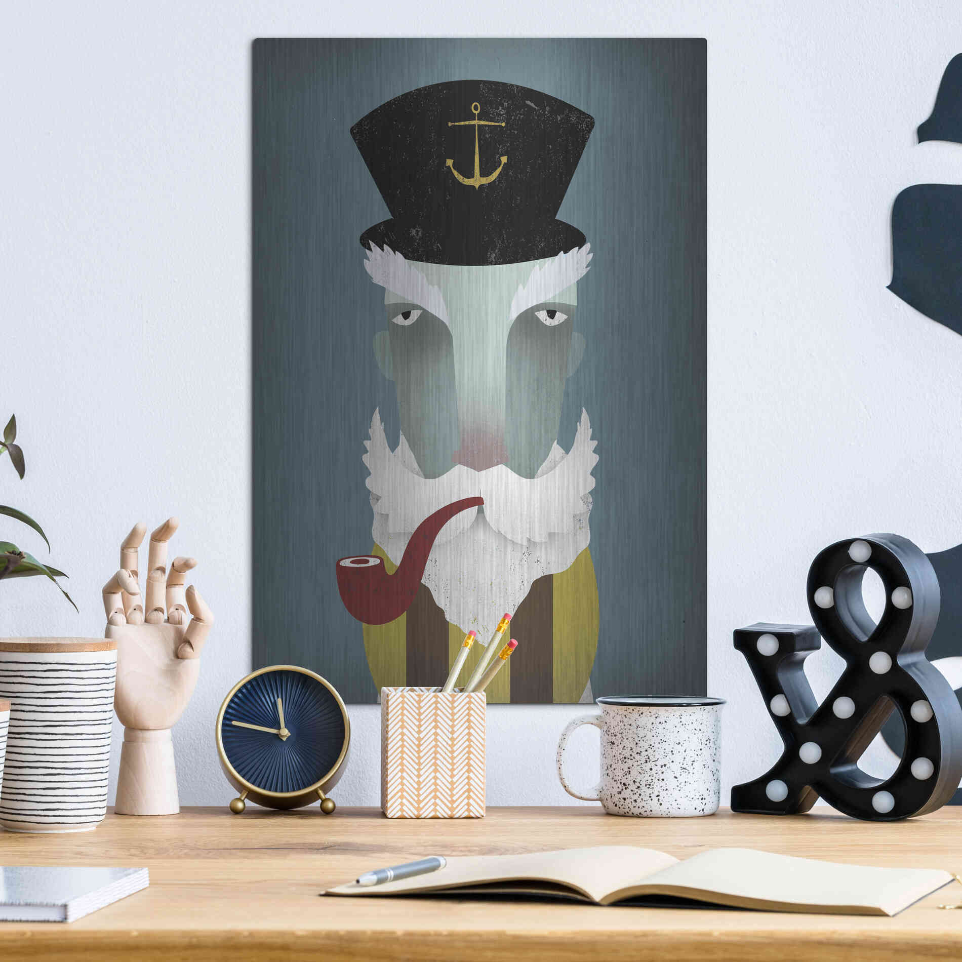 Luxe Metal Art 'Fisherman I' by Ryan Fowler, Metal Wall Art,12x16