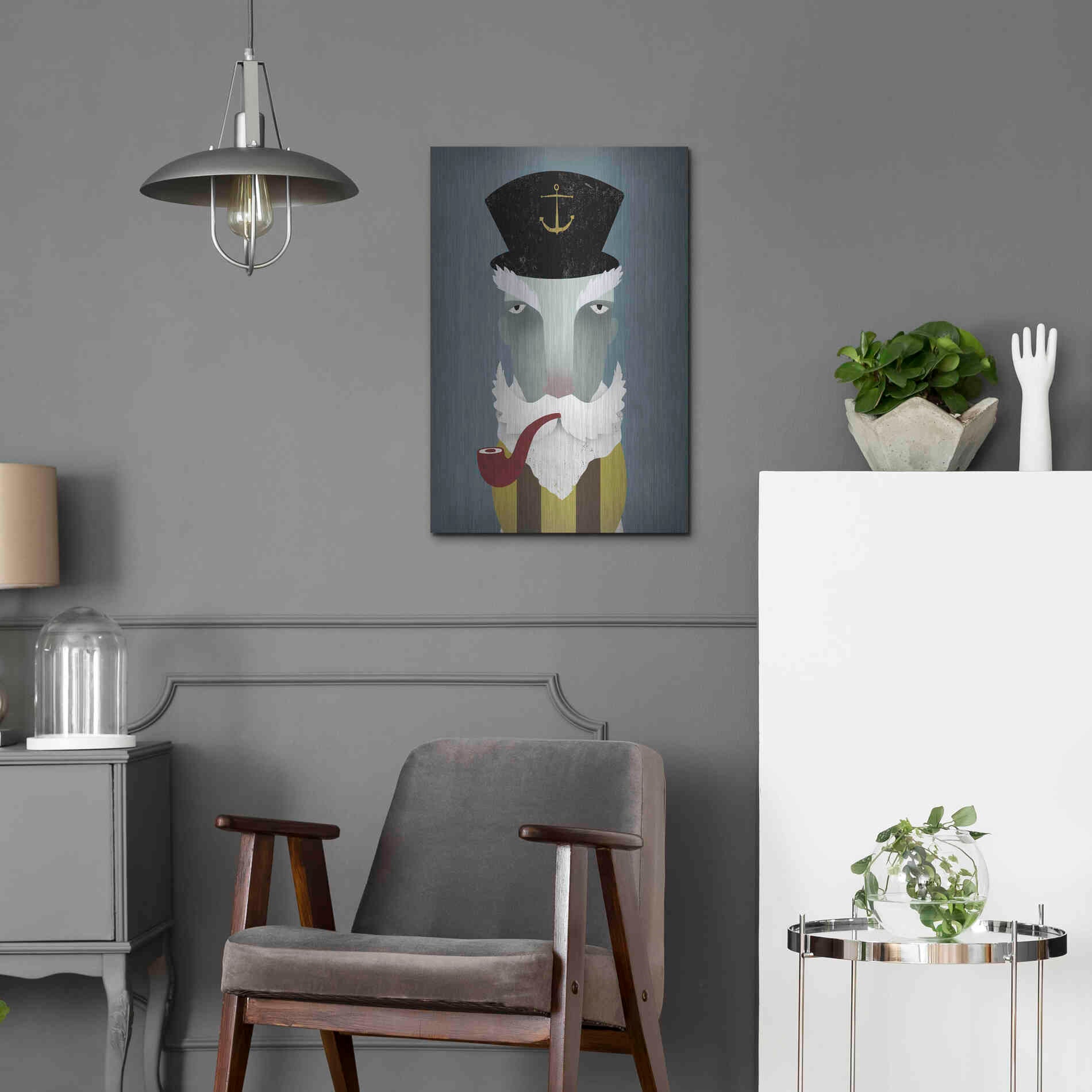 Luxe Metal Art 'Fisherman I' by Ryan Fowler, Metal Wall Art,16x24