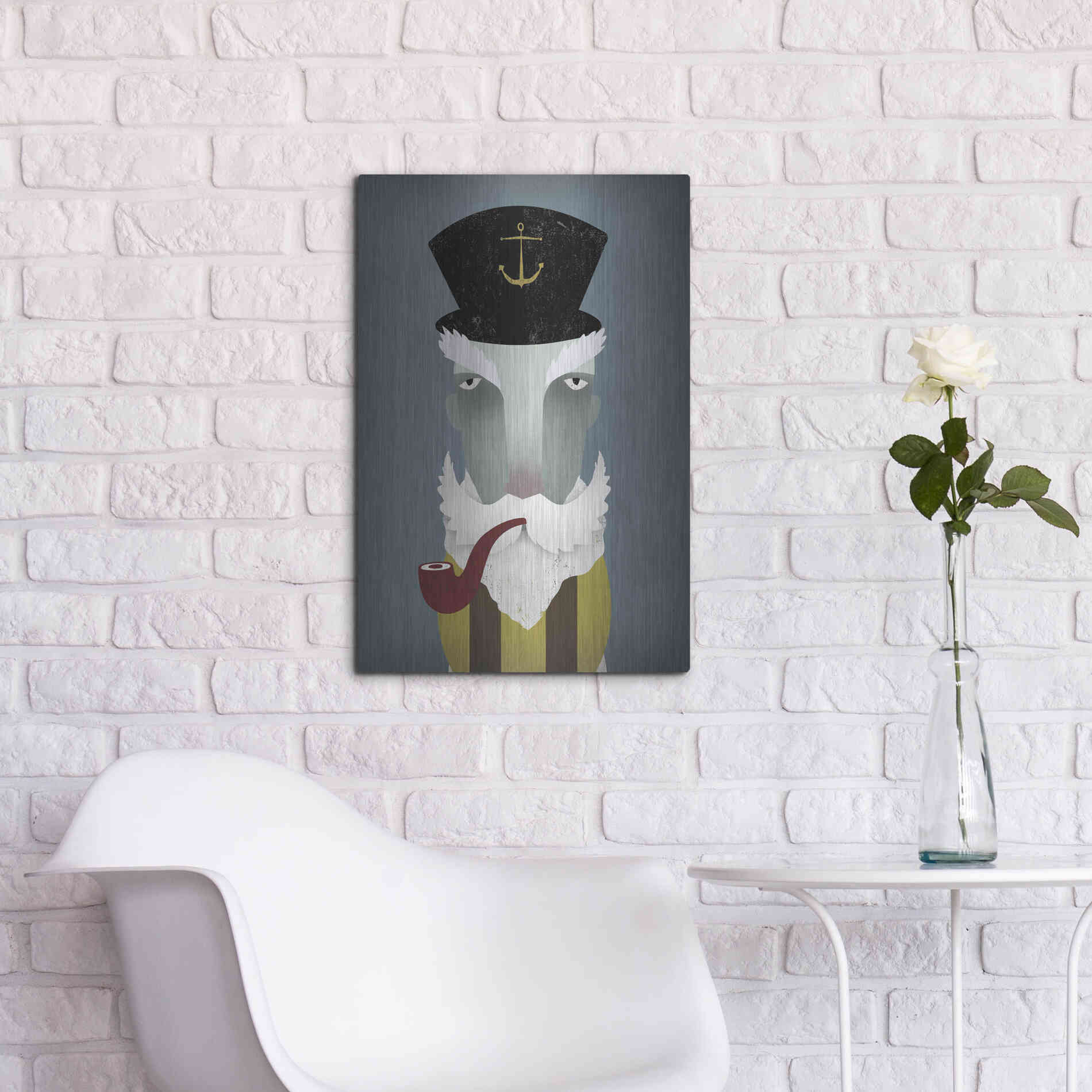 Luxe Metal Art 'Fisherman I' by Ryan Fowler, Metal Wall Art,16x24