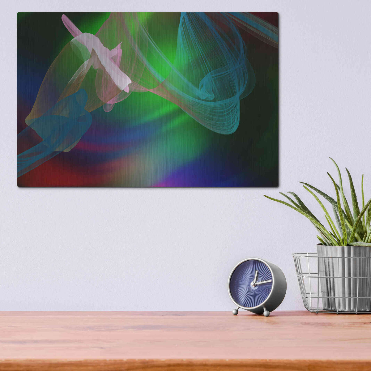 Luxe Metal Art 'Inverted Color In The Lines 2' by Irena Orlov Metal Wall Art,16x12