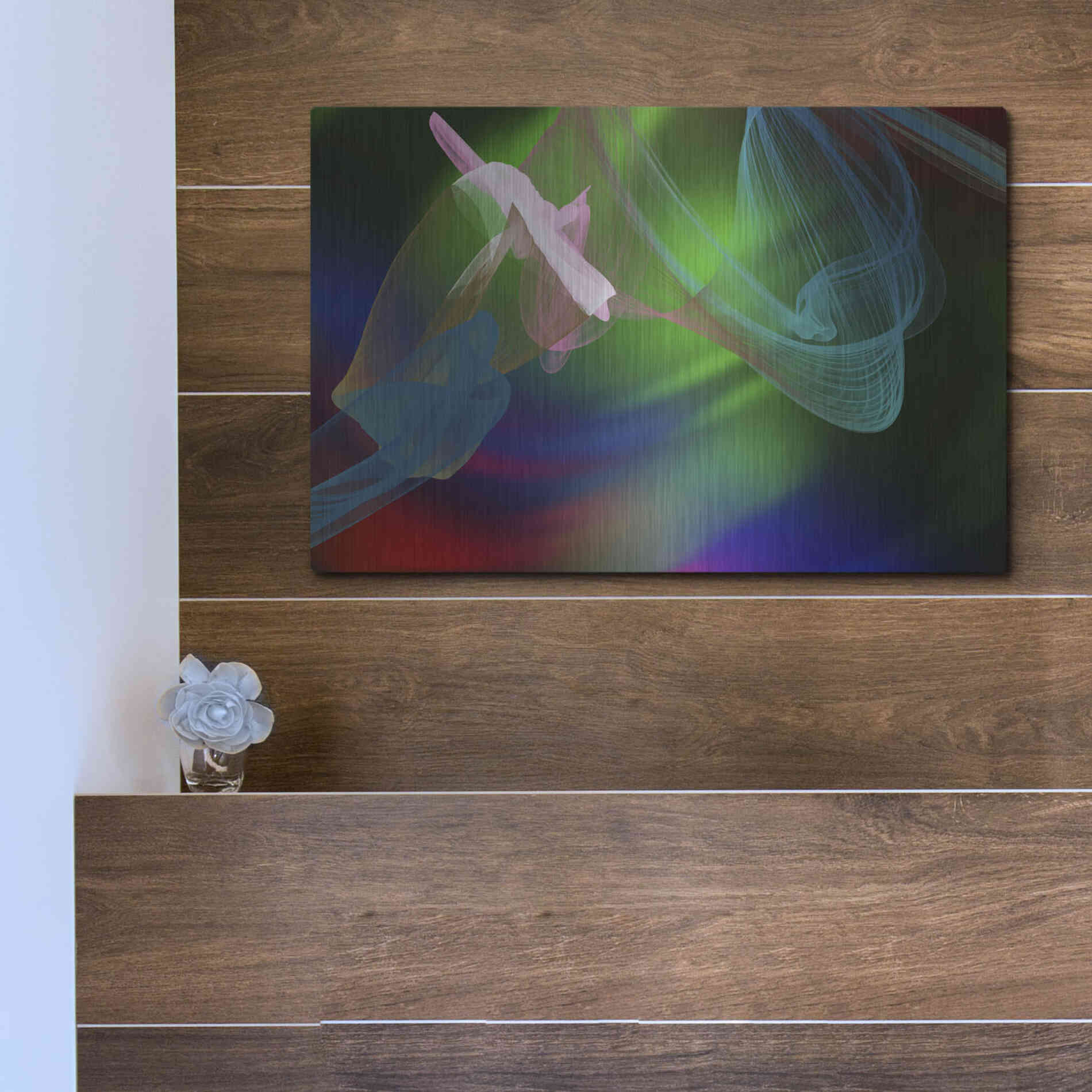 Luxe Metal Art 'Inverted Color In The Lines 2' by Irena Orlov Metal Wall Art,16x12