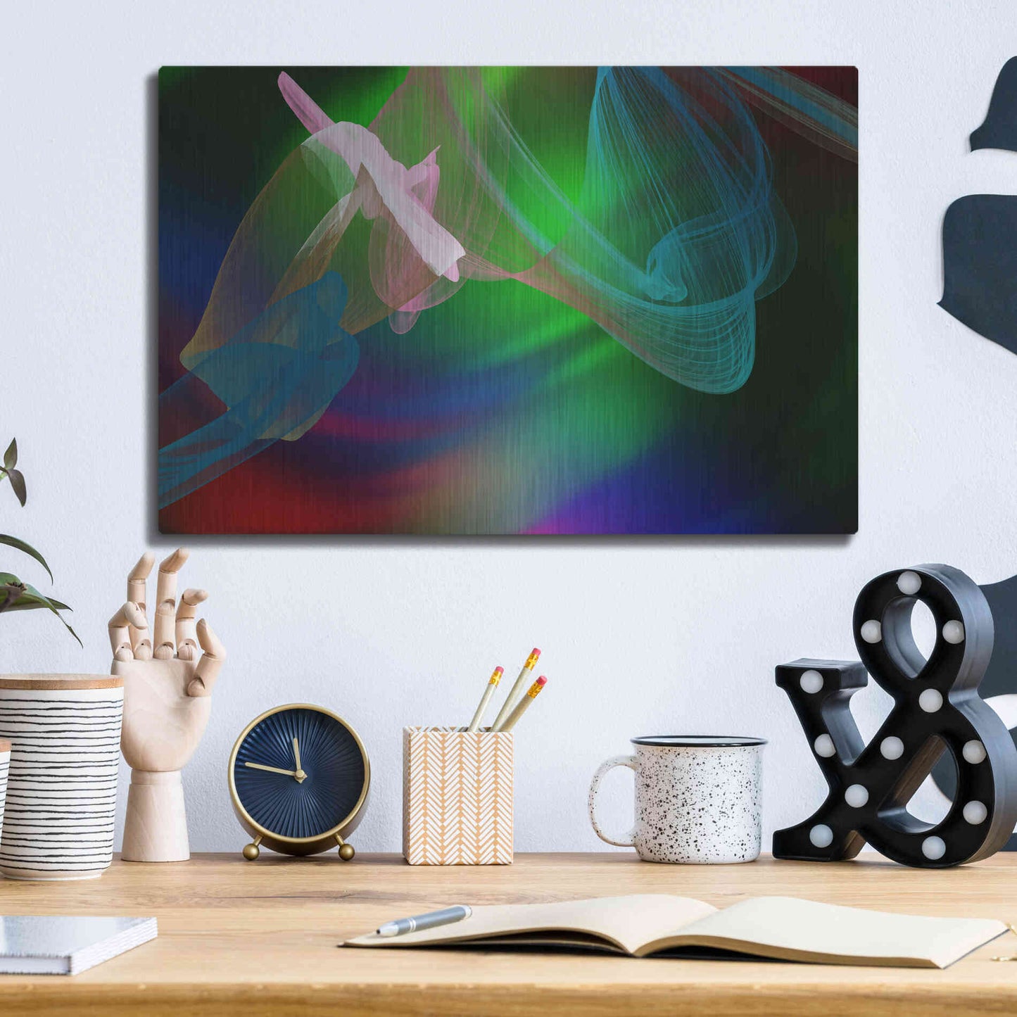 Luxe Metal Art 'Inverted Color In The Lines 2' by Irena Orlov Metal Wall Art,16x12