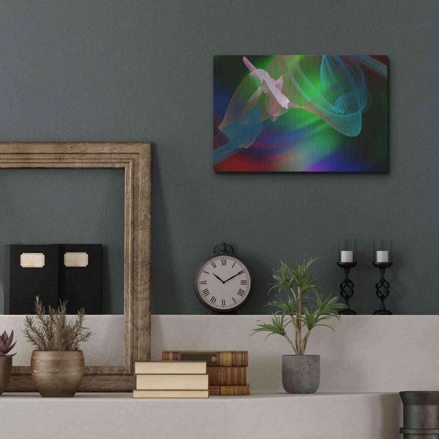 Luxe Metal Art 'Inverted Color In The Lines 2' by Irena Orlov Metal Wall Art,16x12