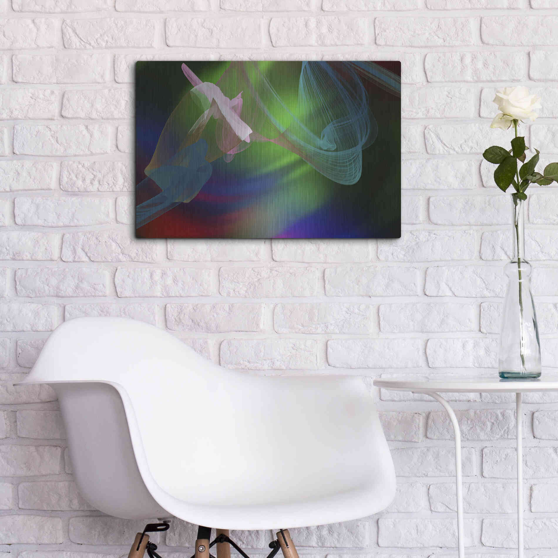 Luxe Metal Art 'Inverted Color In The Lines 2' by Irena Orlov Metal Wall Art,24x16