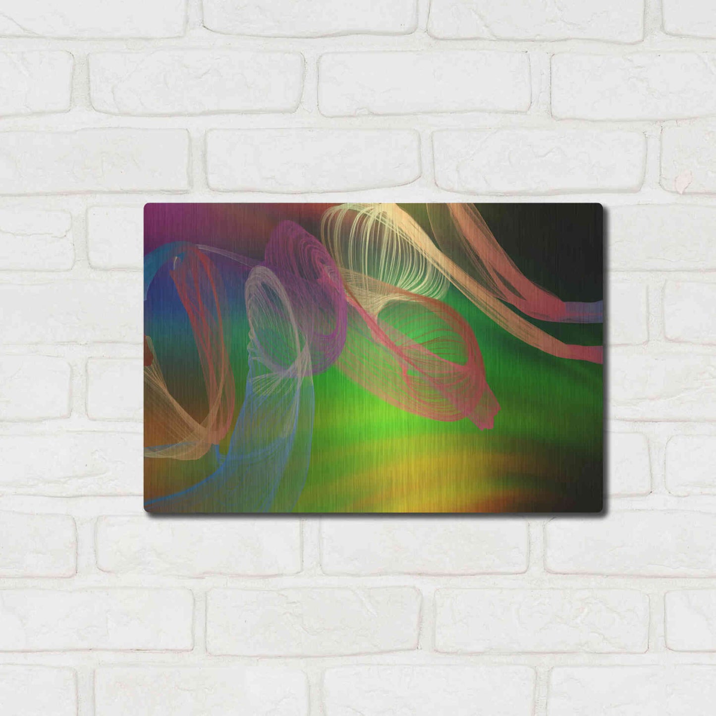 Luxe Metal Art 'Inverted Color In The Lines 3' by Irena Orlov Metal Wall Art,16x12