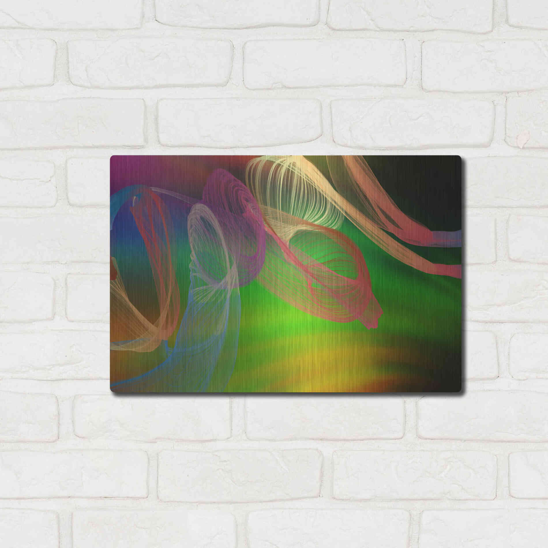 Luxe Metal Art 'Inverted Color In The Lines 3' by Irena Orlov Metal Wall Art,16x12