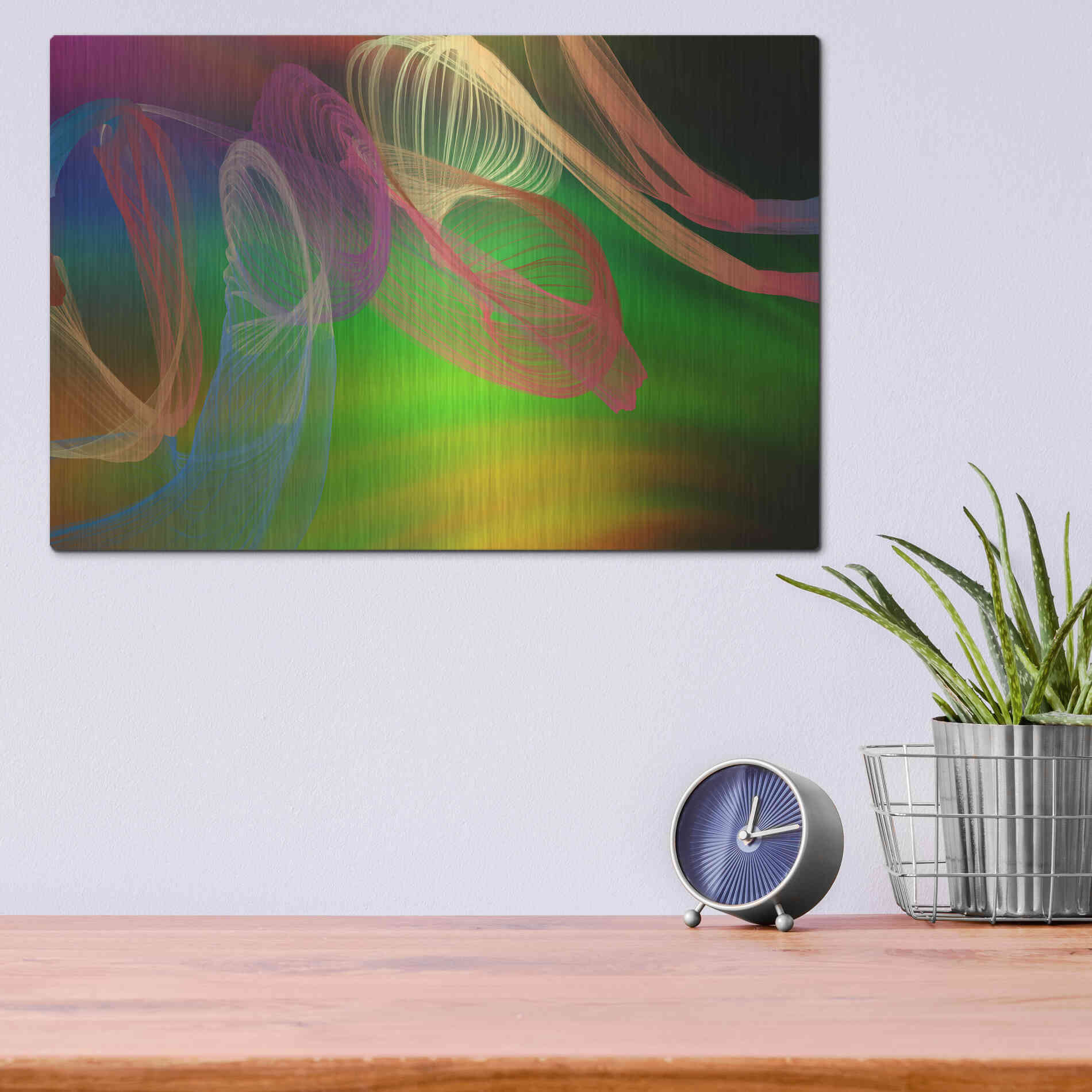 Luxe Metal Art 'Inverted Color In The Lines 3' by Irena Orlov Metal Wall Art,16x12