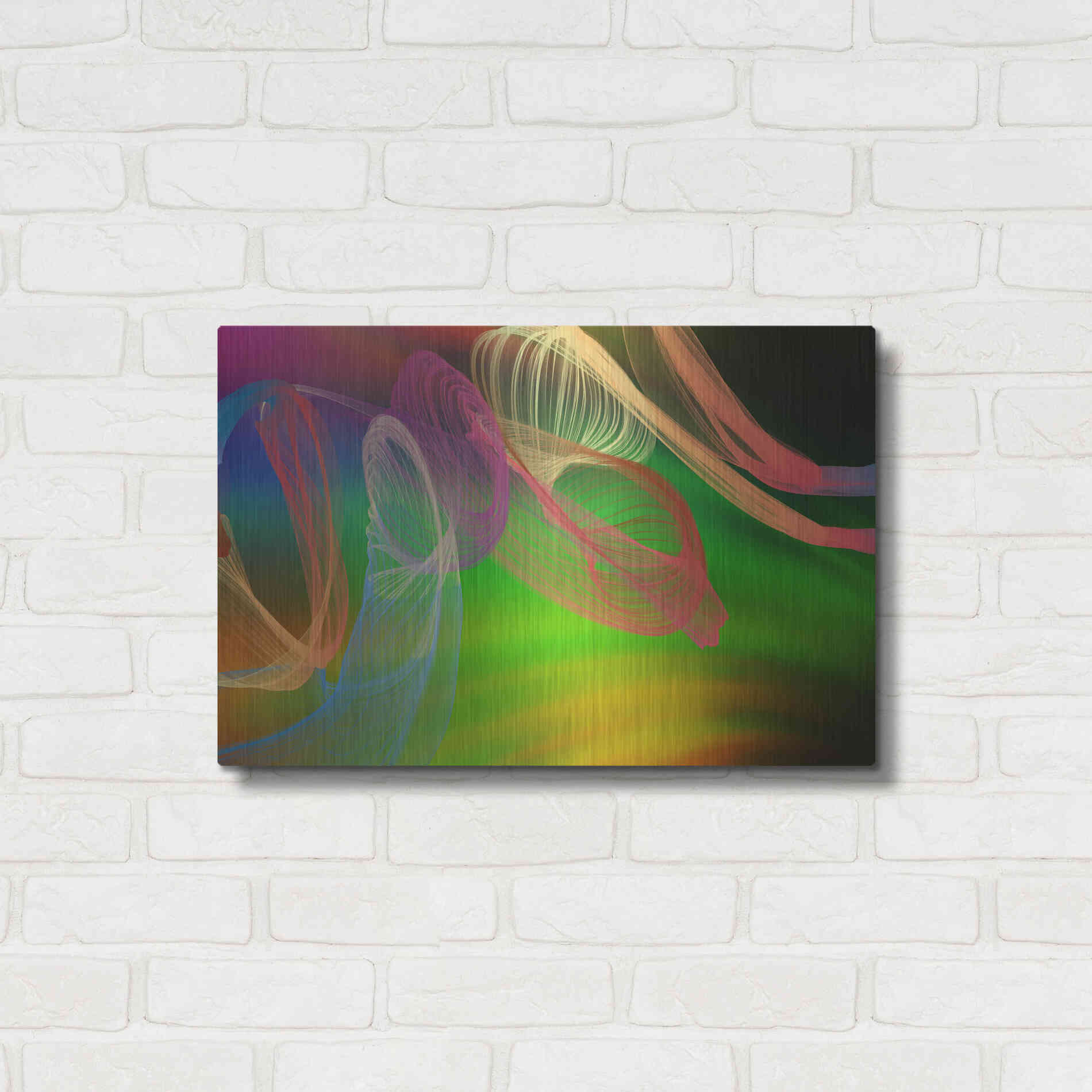 Luxe Metal Art 'Inverted Color In The Lines 3' by Irena Orlov Metal Wall Art,24x16