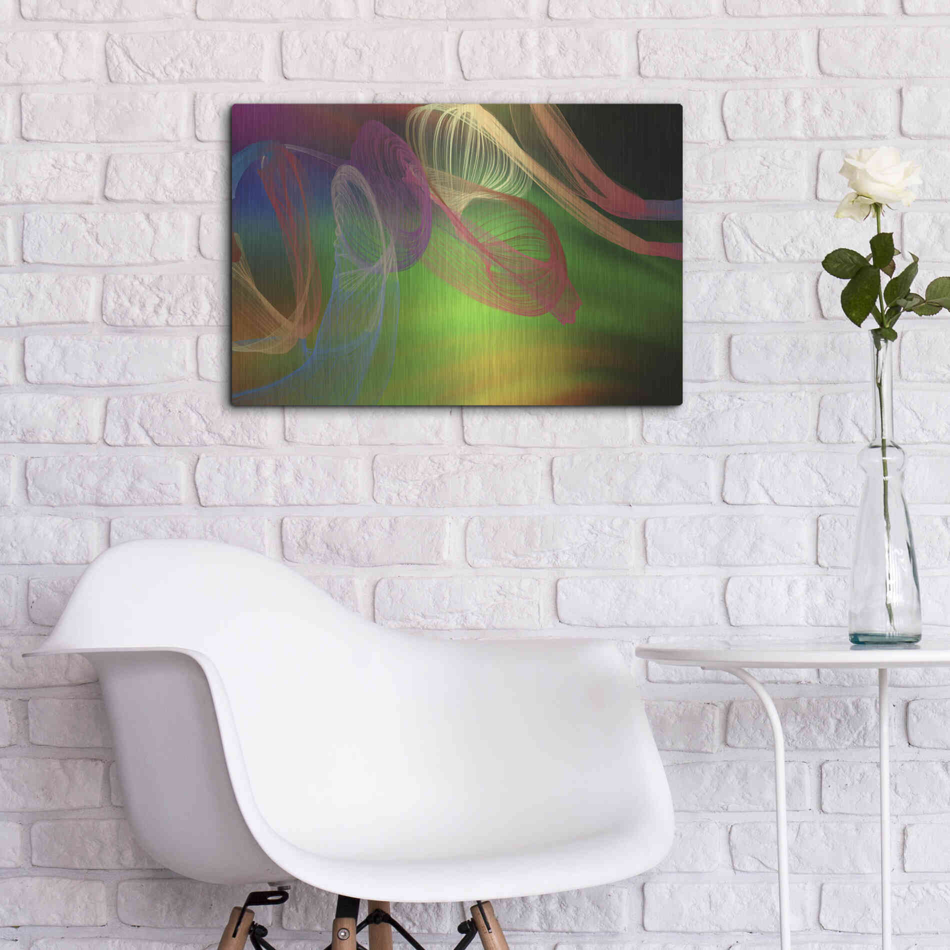 Luxe Metal Art 'Inverted Color In The Lines 3' by Irena Orlov Metal Wall Art,24x16