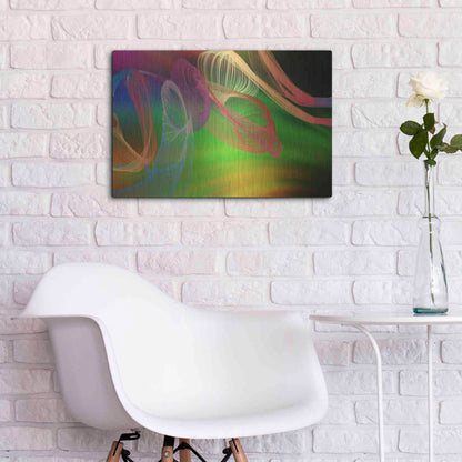 Luxe Metal Art 'Inverted Color In The Lines 3' by Irena Orlov Metal Wall Art,24x16