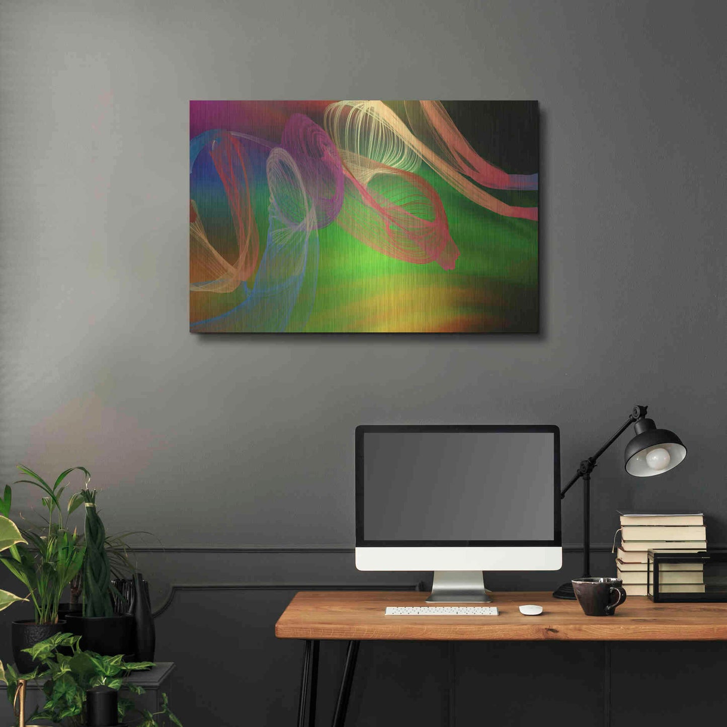 Luxe Metal Art 'Inverted Color In The Lines 3' by Irena Orlov Metal Wall Art,36x24