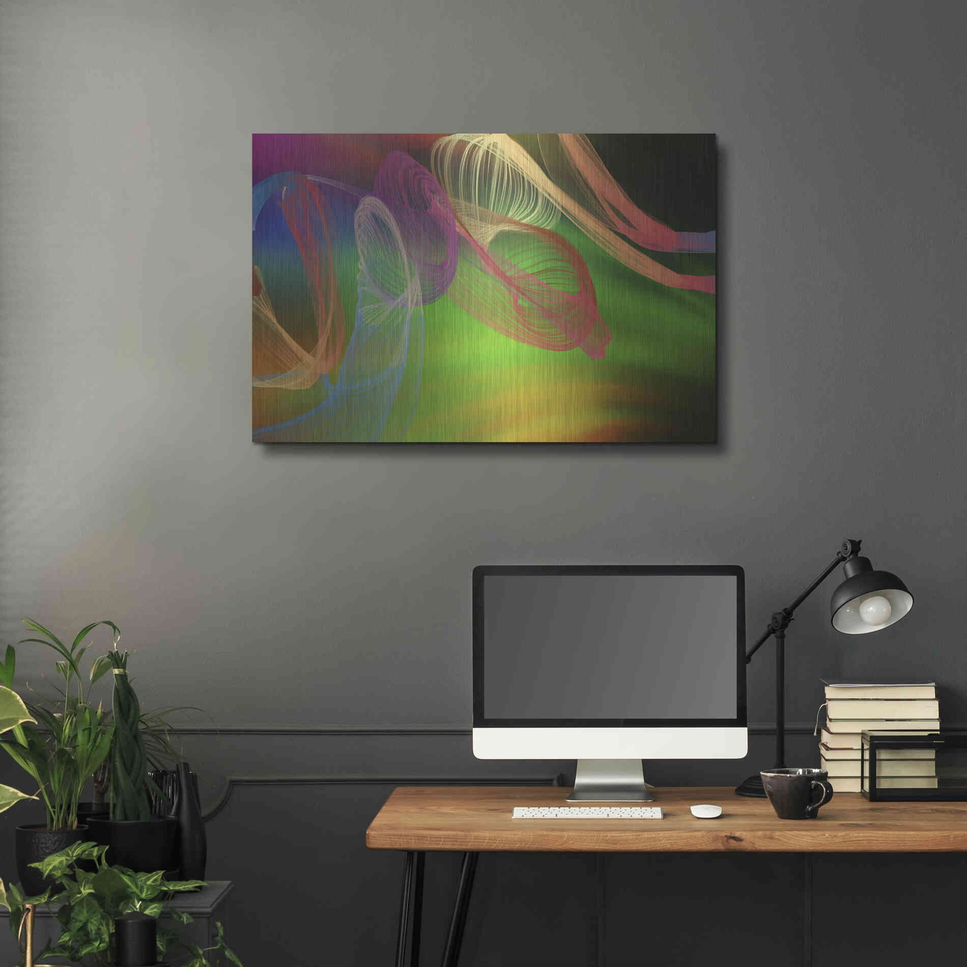 Luxe Metal Art 'Inverted Color In The Lines 3' by Irena Orlov Metal Wall Art,36x24