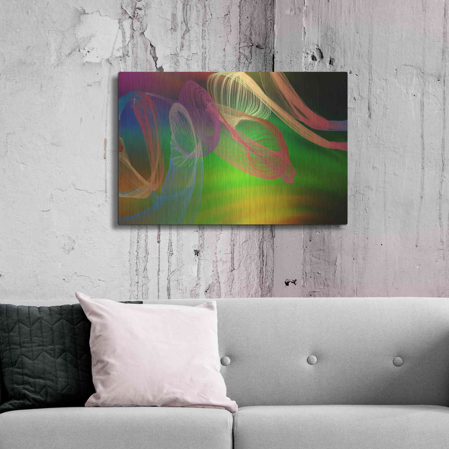 Luxe Metal Art 'Inverted Color In The Lines 3' by Irena Orlov Metal Wall Art,36x24