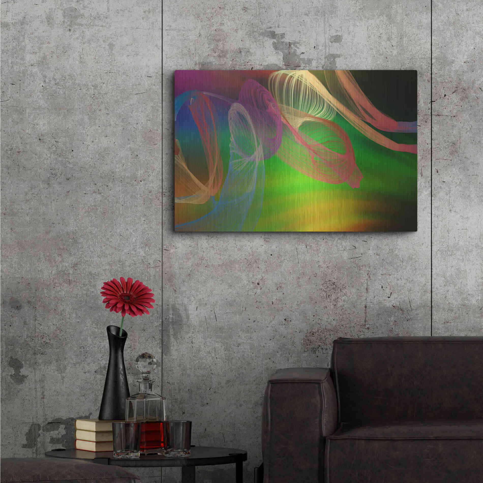 Luxe Metal Art 'Inverted Color In The Lines 3' by Irena Orlov Metal Wall Art,36x24