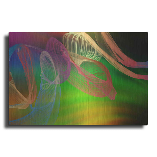 Luxe Metal Art 'Inverted Color In The Lines 3' by Irena Orlov Metal Wall Art