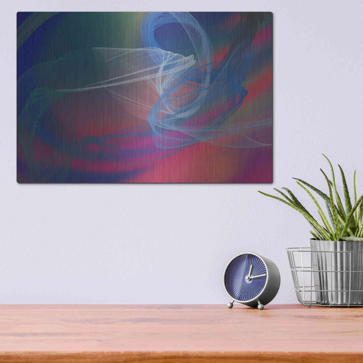 Luxe Metal Art 'Inverted Color In The Lines 4' by Irena Orlov Metal Wall Art,16x12