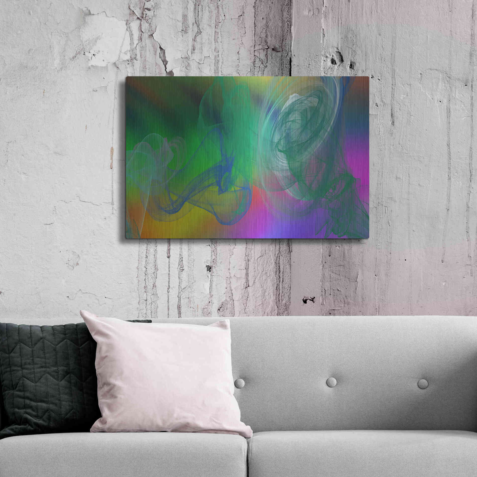 Luxe Metal Art 'Inverted Color In The Lines 5' by Irena Orlov Metal Wall Art,36x24