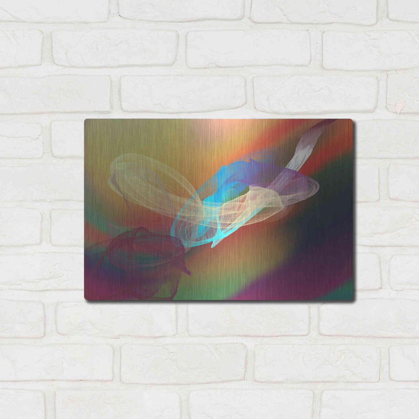 Luxe Metal Art 'Inverted Color In The Lines 6' by Irena Orlov Metal Wall Art,16x12