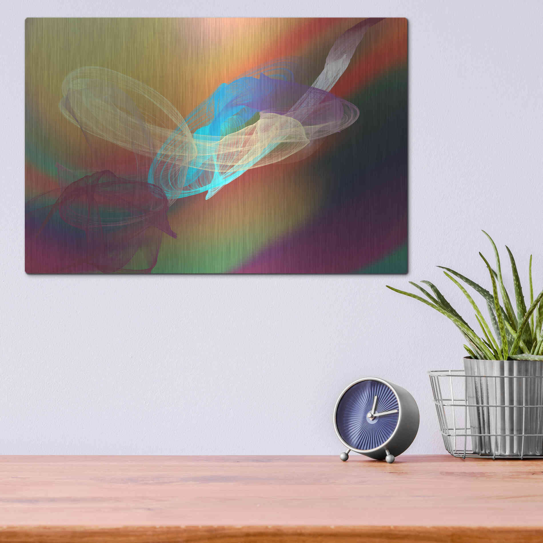 Luxe Metal Art 'Inverted Color In The Lines 6' by Irena Orlov Metal Wall Art,16x12