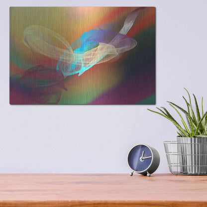 Luxe Metal Art 'Inverted Color In The Lines 6' by Irena Orlov Metal Wall Art,16x12