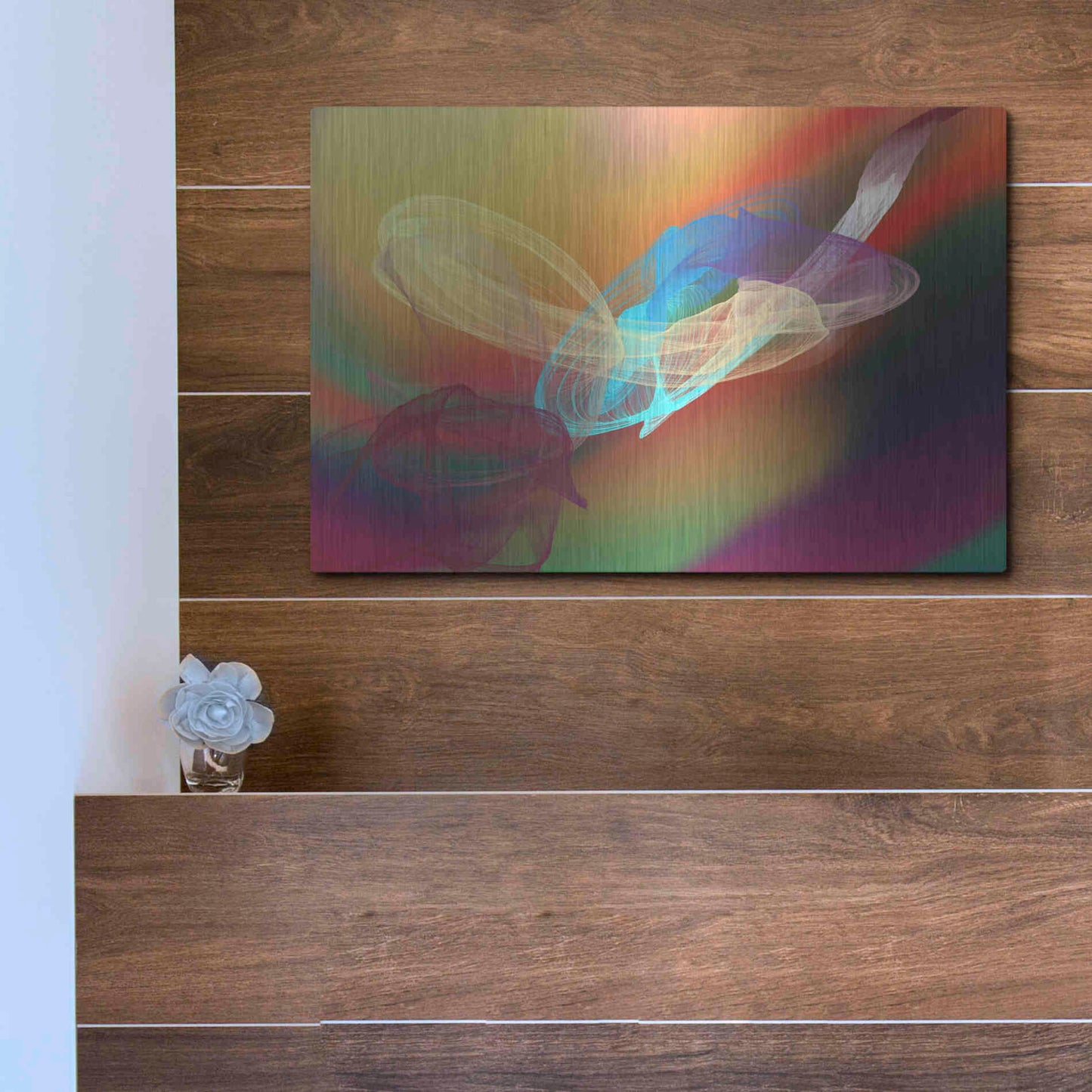 Luxe Metal Art 'Inverted Color In The Lines 6' by Irena Orlov Metal Wall Art,16x12