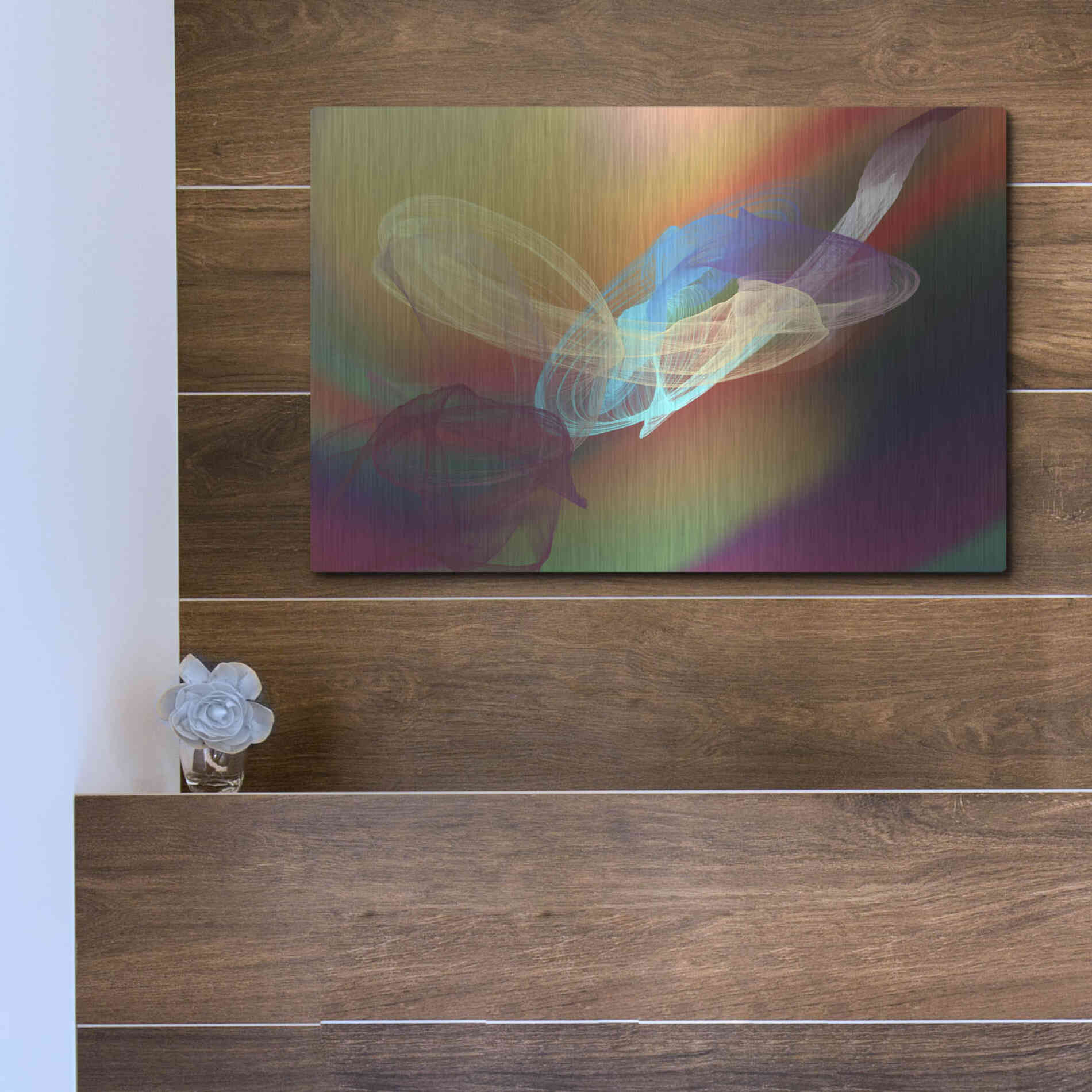 Luxe Metal Art 'Inverted Color In The Lines 6' by Irena Orlov Metal Wall Art,16x12