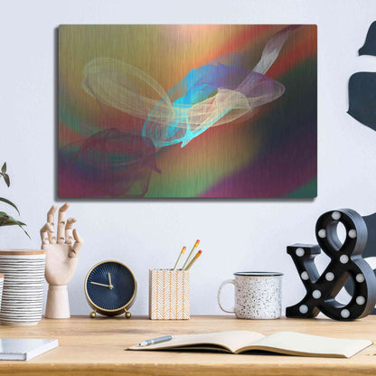 Luxe Metal Art 'Inverted Color In The Lines 6' by Irena Orlov Metal Wall Art,16x12