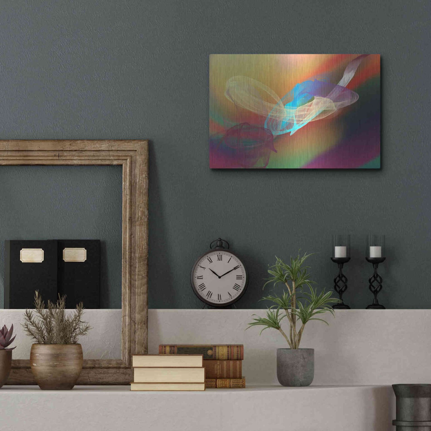 Luxe Metal Art 'Inverted Color In The Lines 6' by Irena Orlov Metal Wall Art,16x12