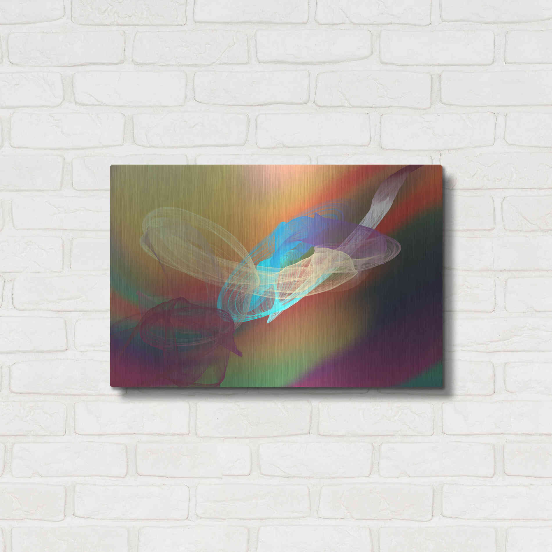 Luxe Metal Art 'Inverted Color In The Lines 6' by Irena Orlov Metal Wall Art,24x16