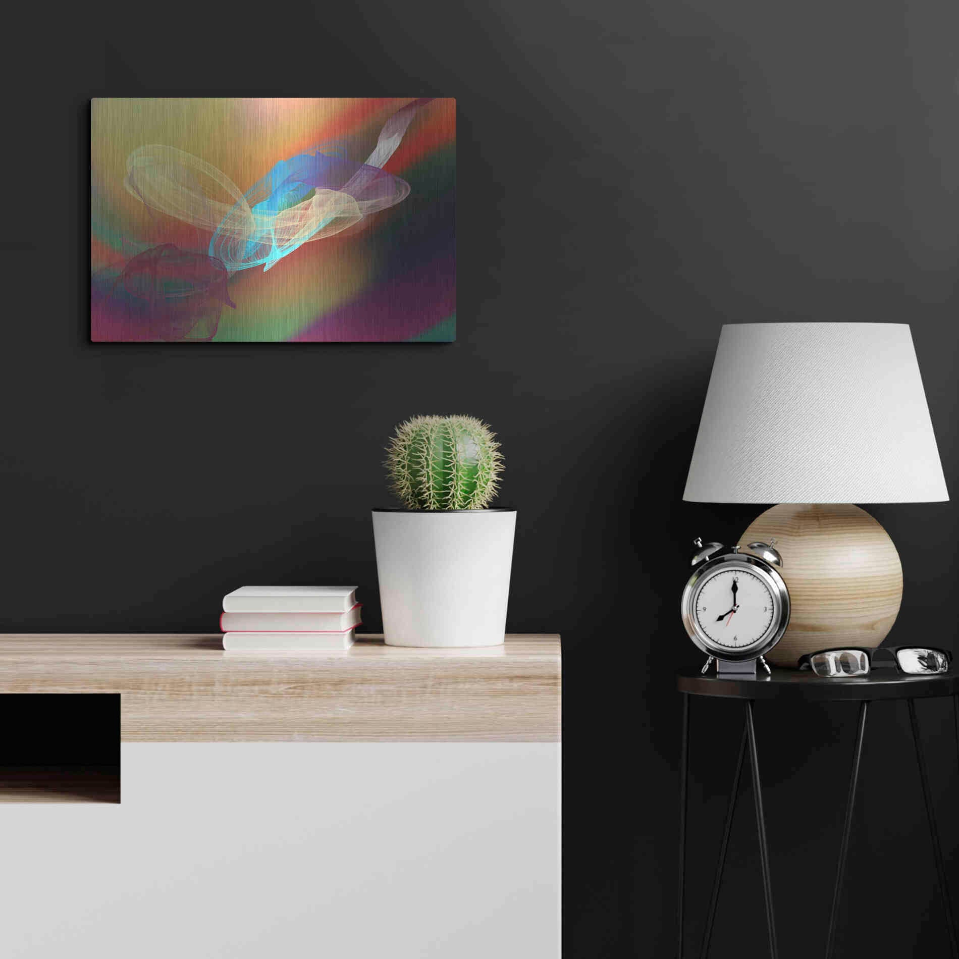 Luxe Metal Art 'Inverted Color In The Lines 6' by Irena Orlov Metal Wall Art,24x16