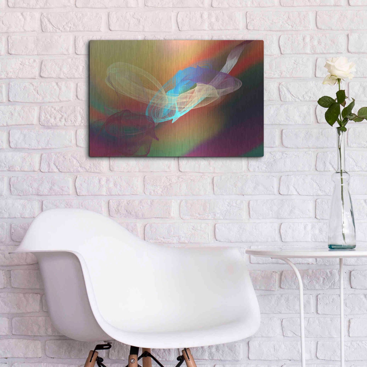 Luxe Metal Art 'Inverted Color In The Lines 6' by Irena Orlov Metal Wall Art,24x16