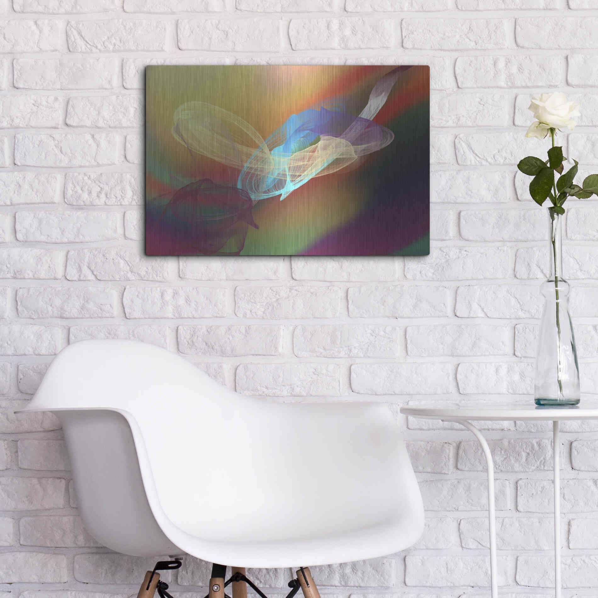 Luxe Metal Art 'Inverted Color In The Lines 6' by Irena Orlov Metal Wall Art,24x16