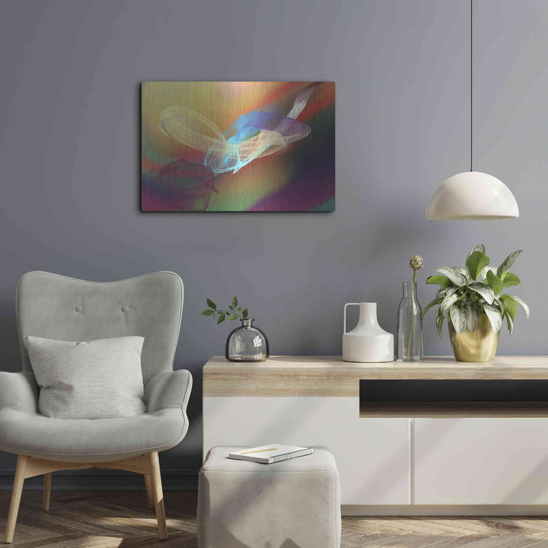 Luxe Metal Art 'Inverted Color In The Lines 6' by Irena Orlov Metal Wall Art,24x16