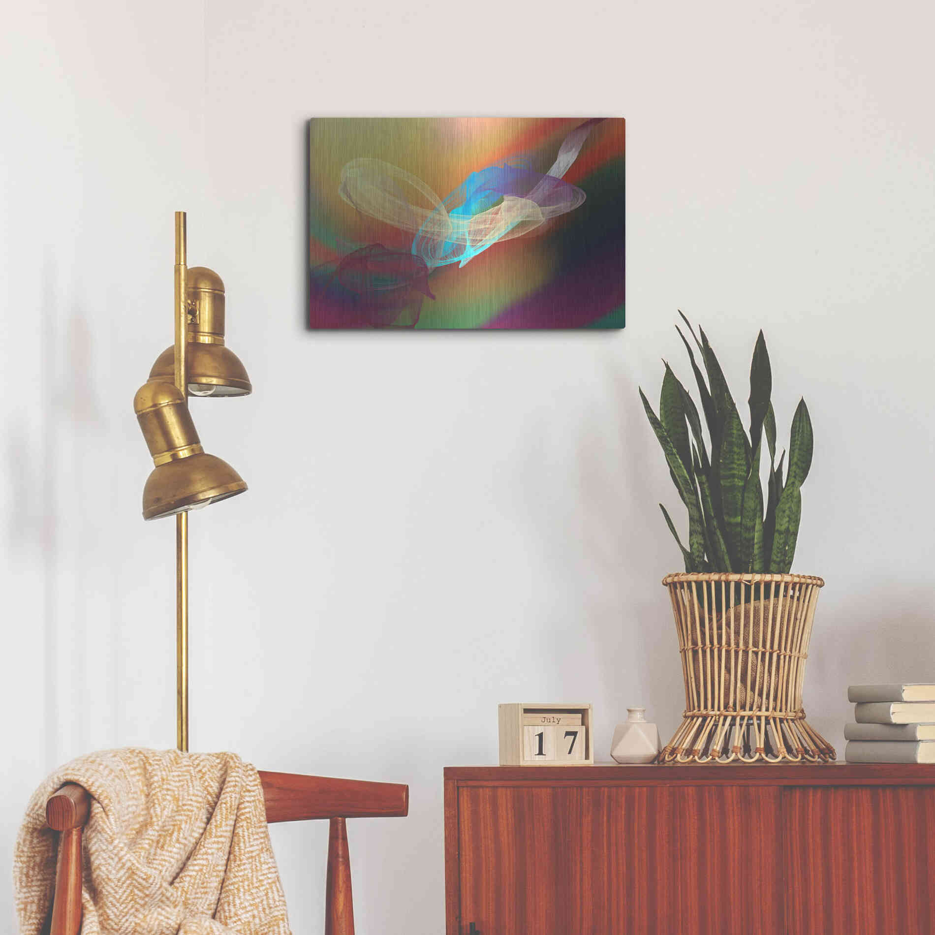 Luxe Metal Art 'Inverted Color In The Lines 6' by Irena Orlov Metal Wall Art,24x16