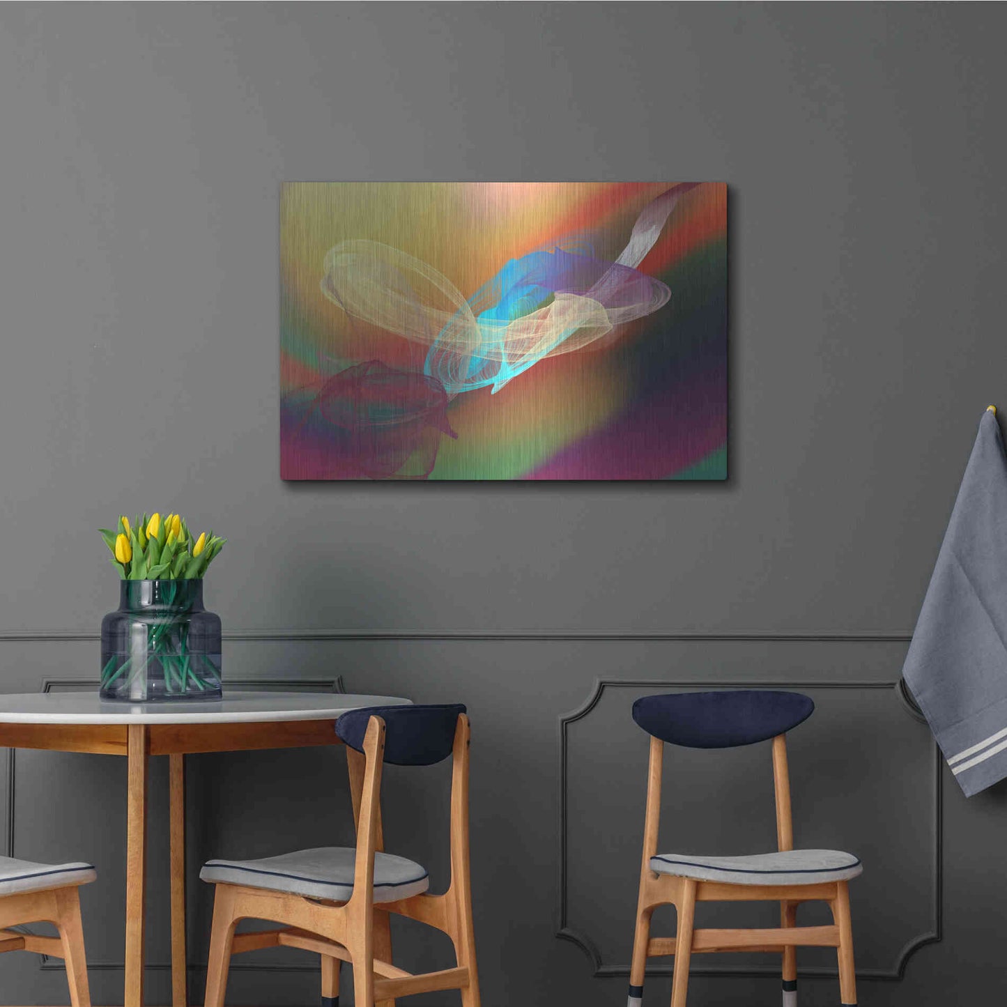 Luxe Metal Art 'Inverted Color In The Lines 6' by Irena Orlov Metal Wall Art,36x24