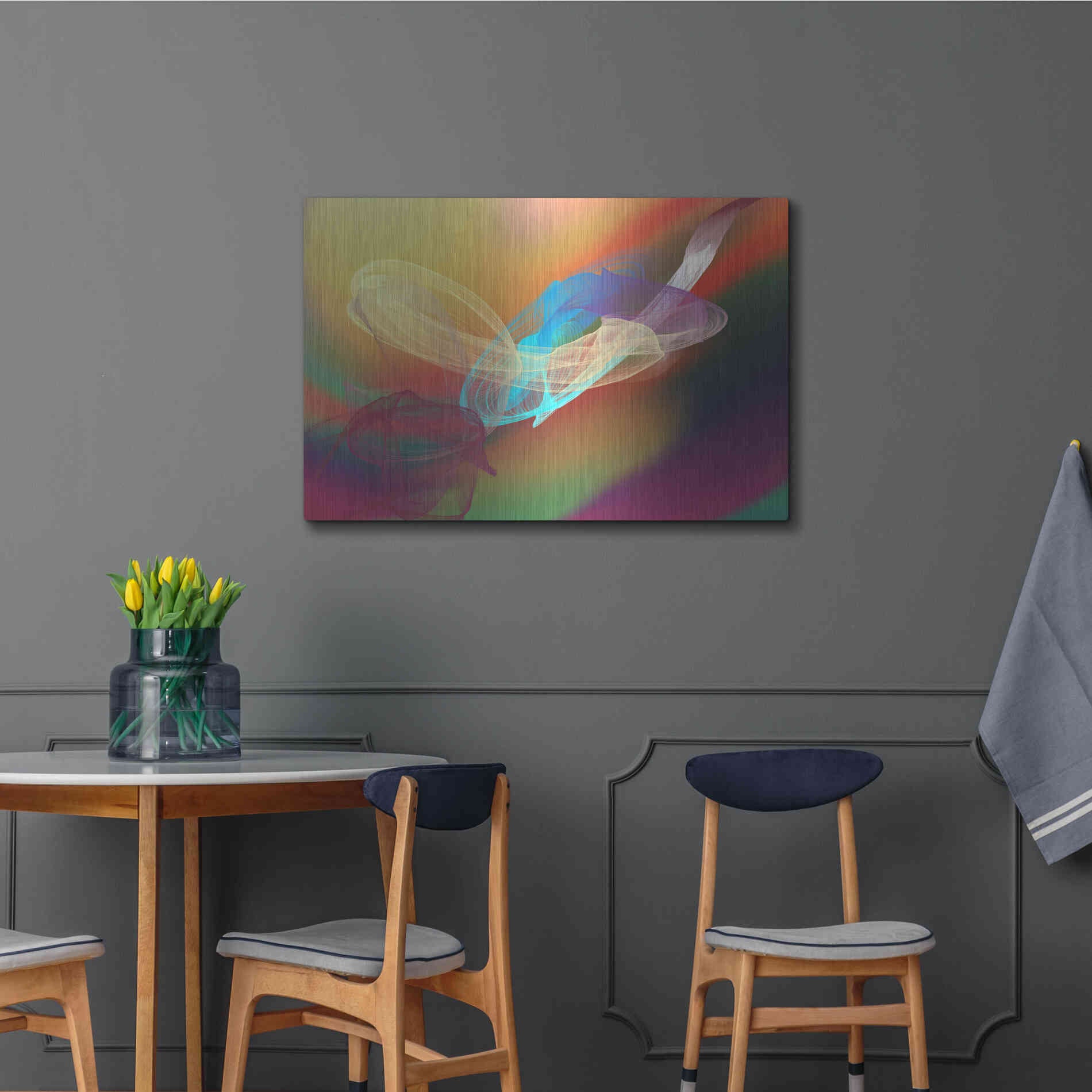 Luxe Metal Art 'Inverted Color In The Lines 6' by Irena Orlov Metal Wall Art,36x24
