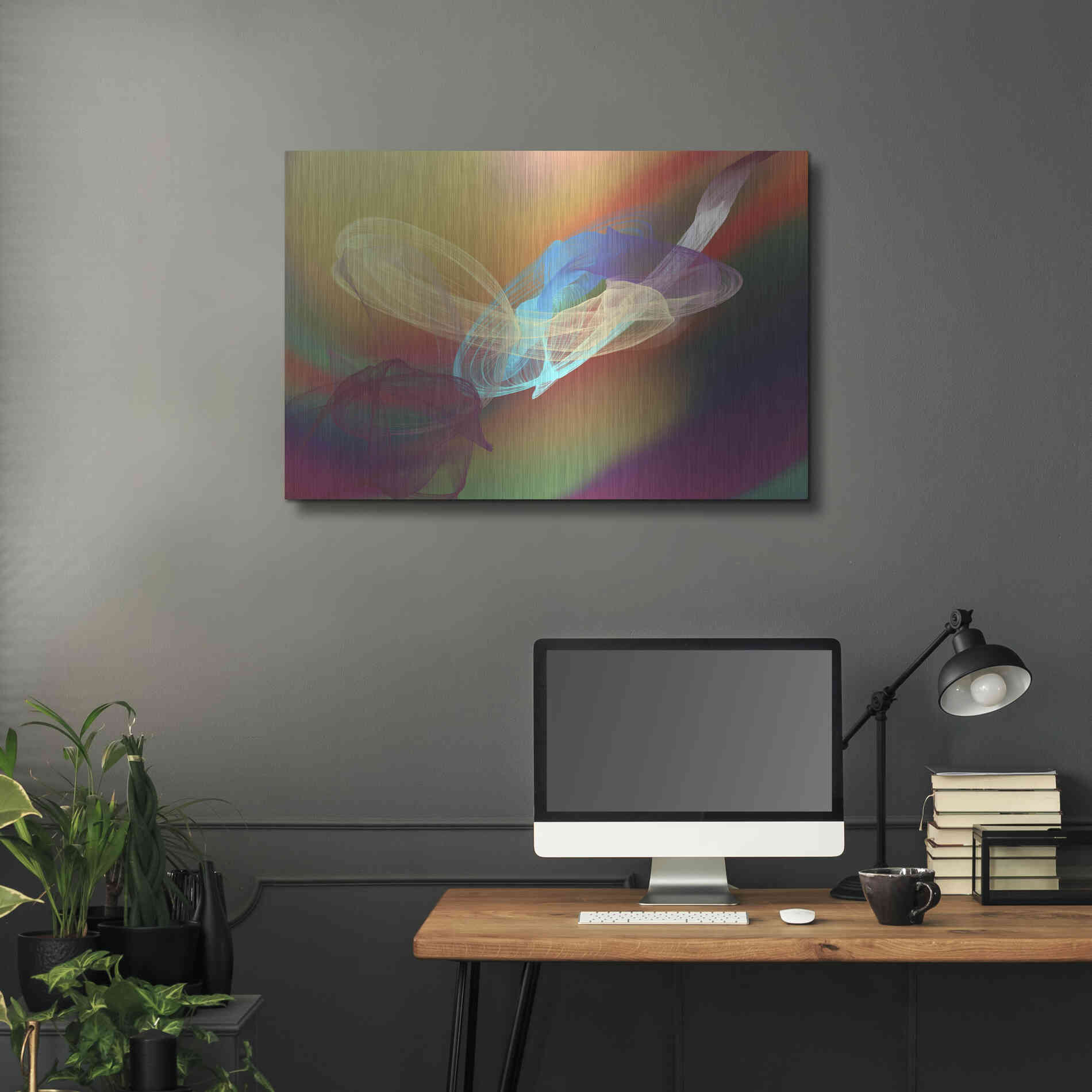 Luxe Metal Art 'Inverted Color In The Lines 6' by Irena Orlov Metal Wall Art,36x24