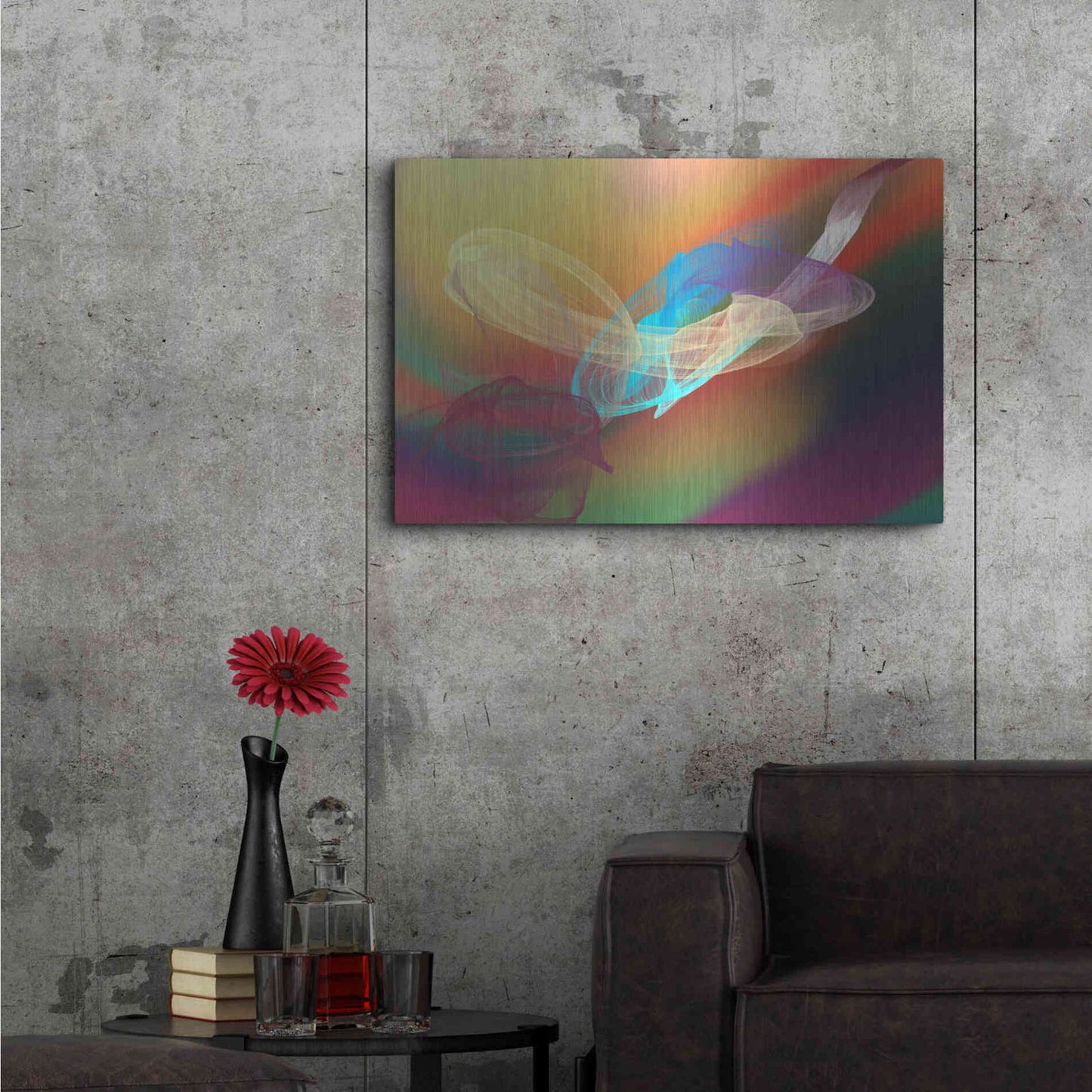 Luxe Metal Art 'Inverted Color In The Lines 6' by Irena Orlov Metal Wall Art,36x24
