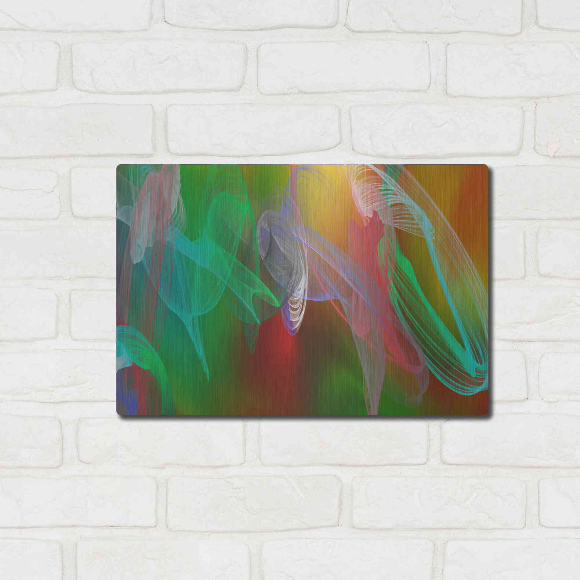 Luxe Metal Art 'Inverted Color In The Lines 7' by Irena Orlov Metal Wall Art,16x12