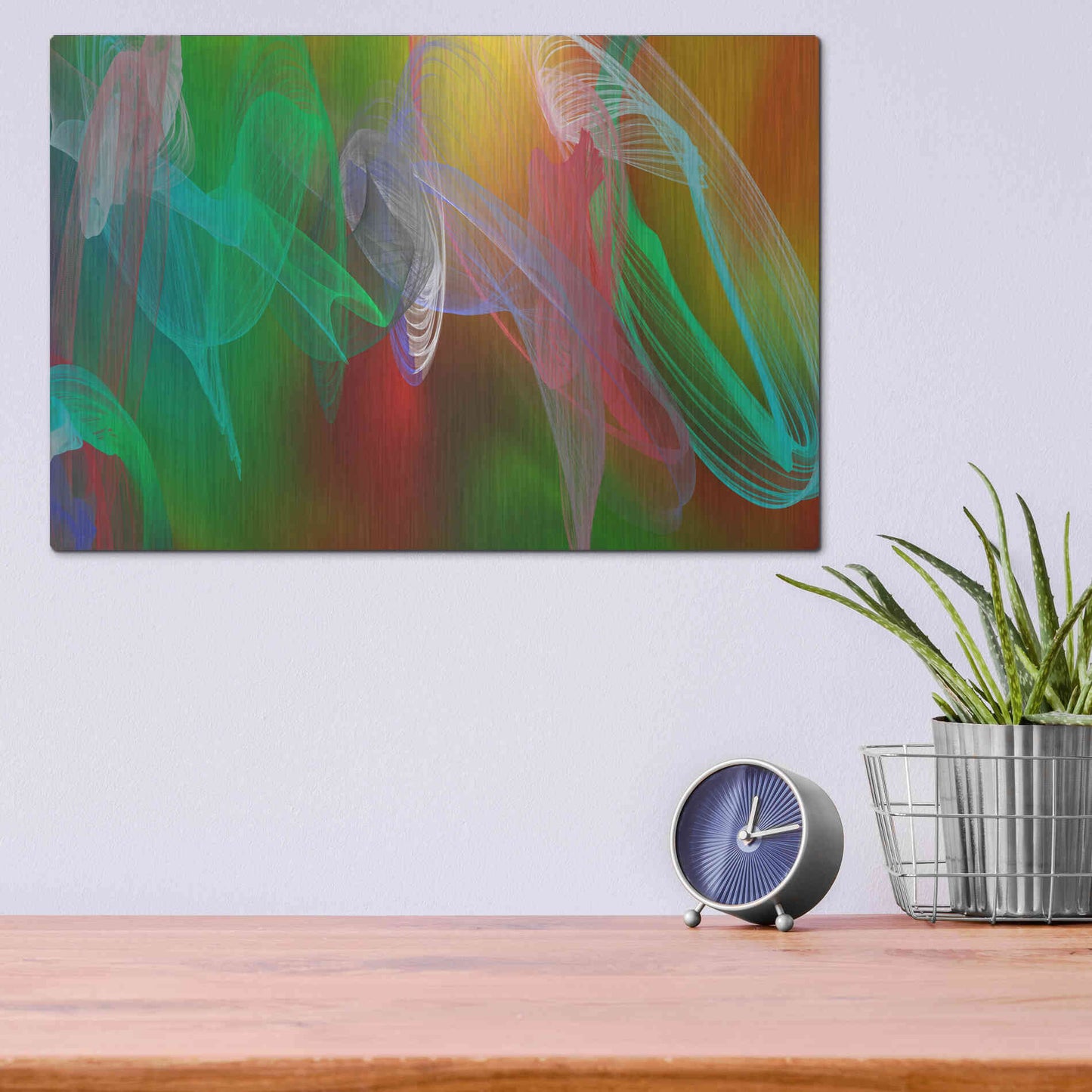 Luxe Metal Art 'Inverted Color In The Lines 7' by Irena Orlov Metal Wall Art,16x12