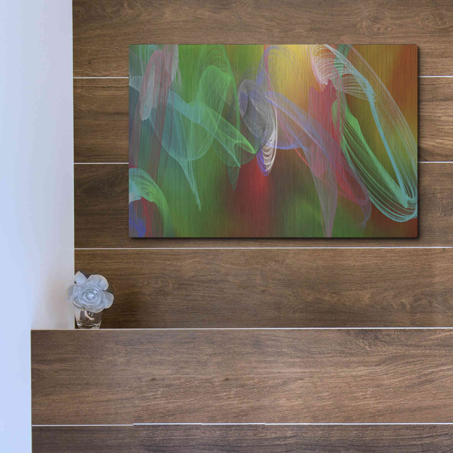 Luxe Metal Art 'Inverted Color In The Lines 7' by Irena Orlov Metal Wall Art,16x12