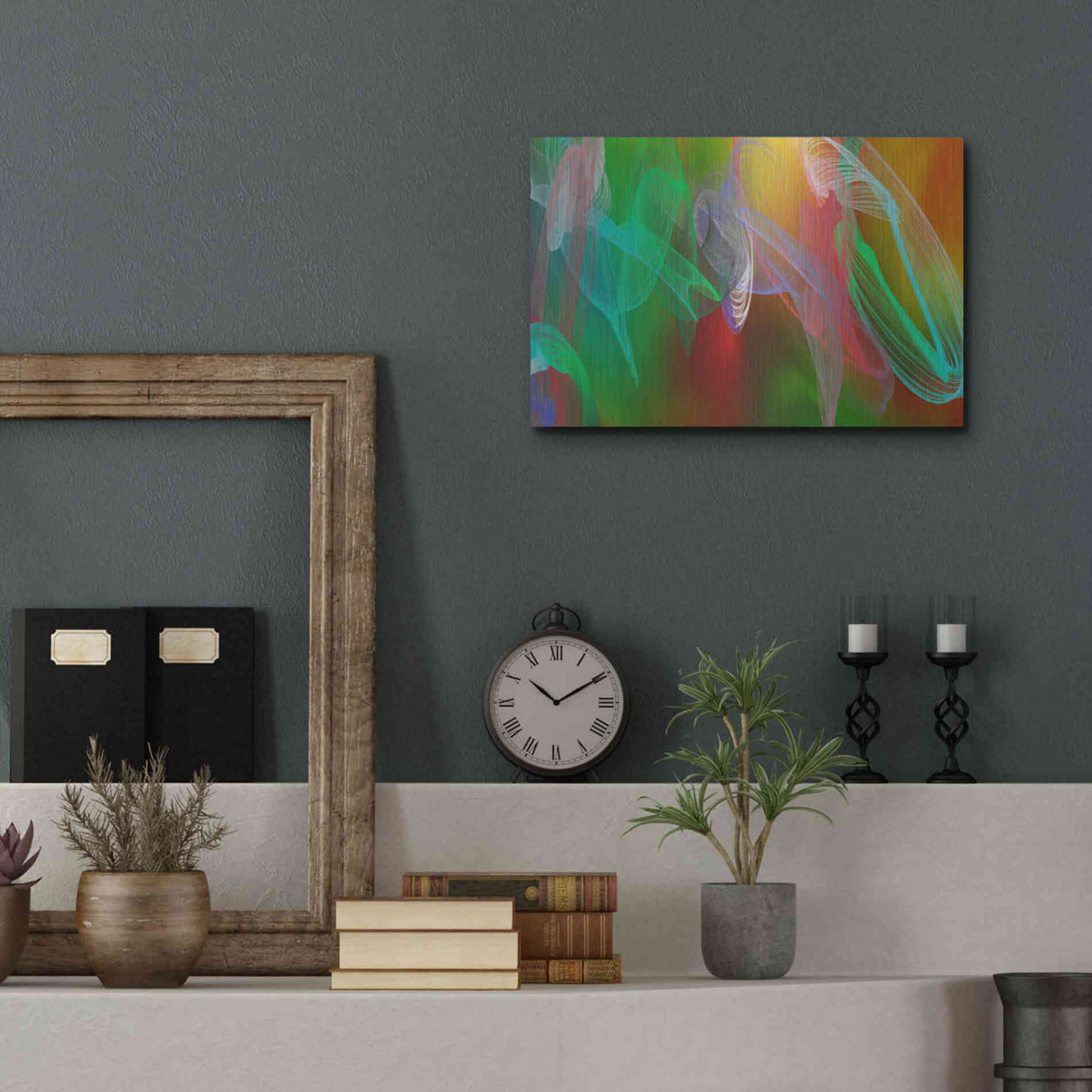 Luxe Metal Art 'Inverted Color In The Lines 7' by Irena Orlov Metal Wall Art,16x12