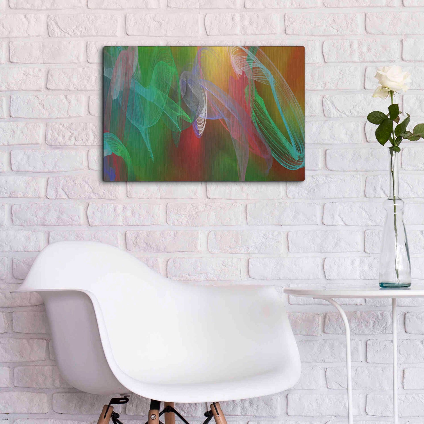 Luxe Metal Art 'Inverted Color In The Lines 7' by Irena Orlov Metal Wall Art,24x16