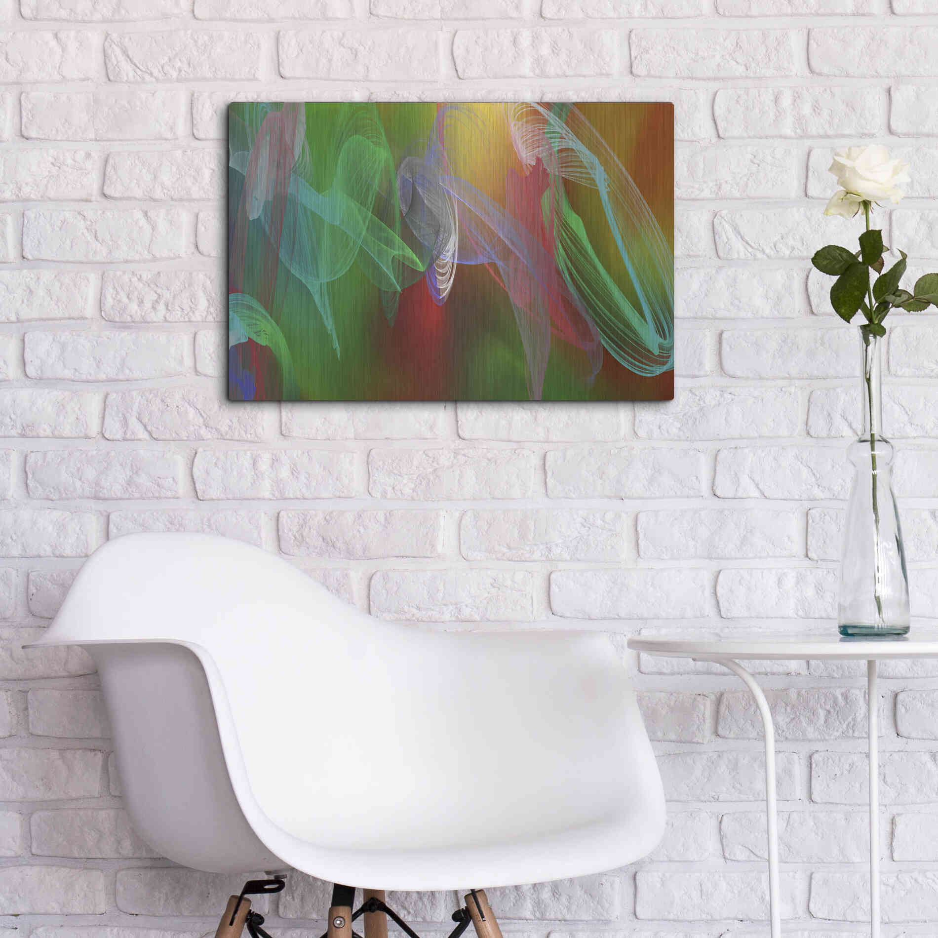 Luxe Metal Art 'Inverted Color In The Lines 7' by Irena Orlov Metal Wall Art,24x16