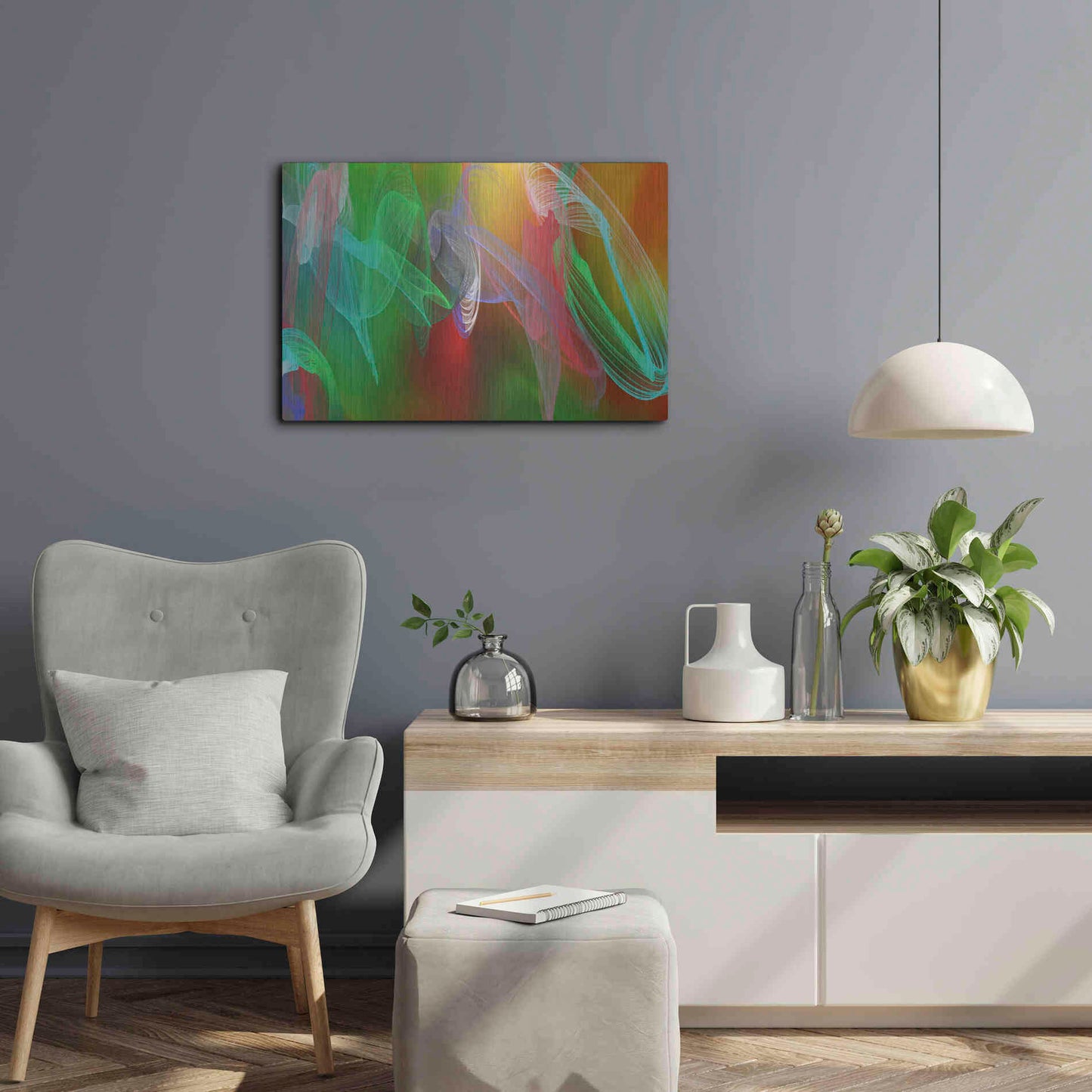 Luxe Metal Art 'Inverted Color In The Lines 7' by Irena Orlov Metal Wall Art,24x16
