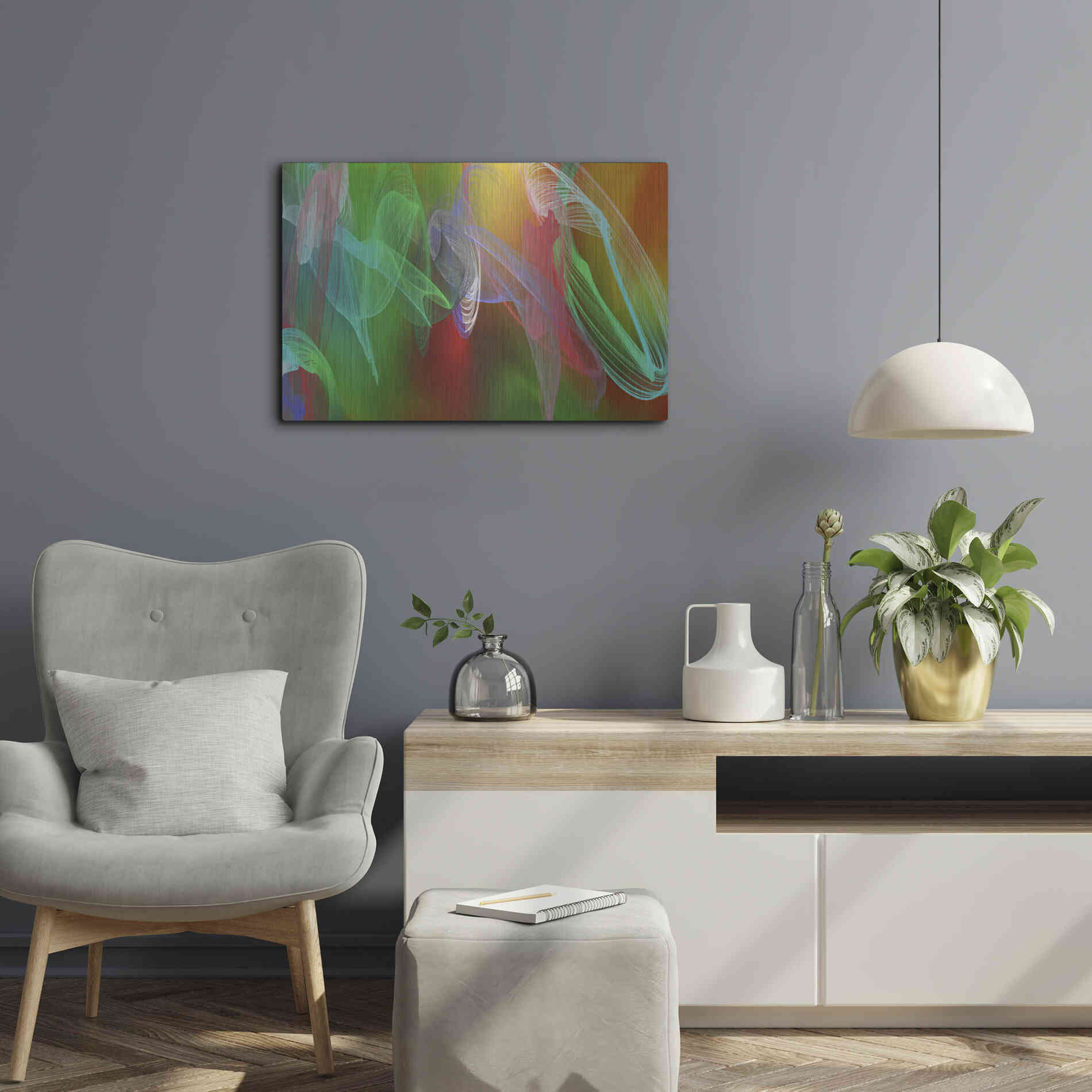 Luxe Metal Art 'Inverted Color In The Lines 7' by Irena Orlov Metal Wall Art,24x16