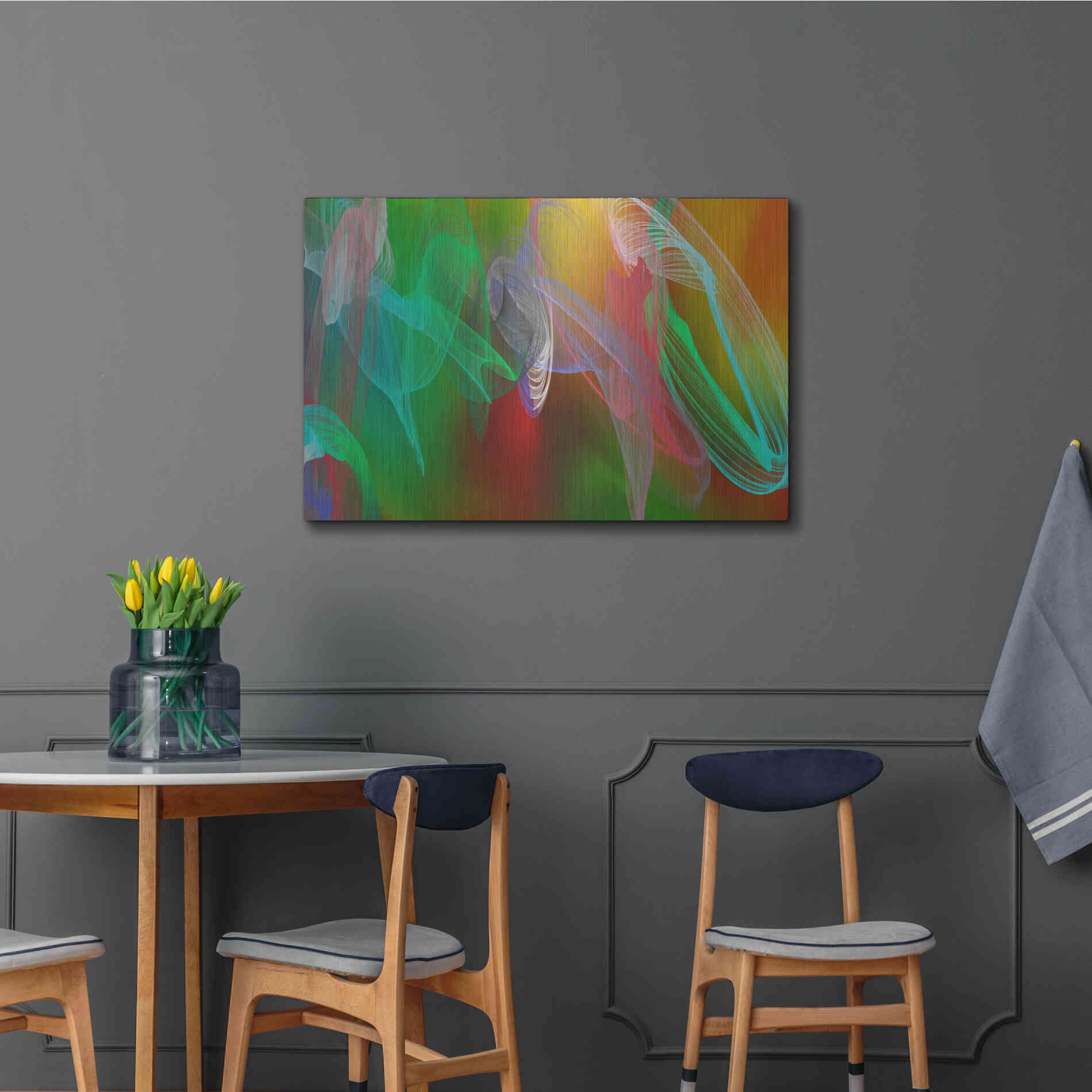 Luxe Metal Art 'Inverted Color In The Lines 7' by Irena Orlov Metal Wall Art,36x24