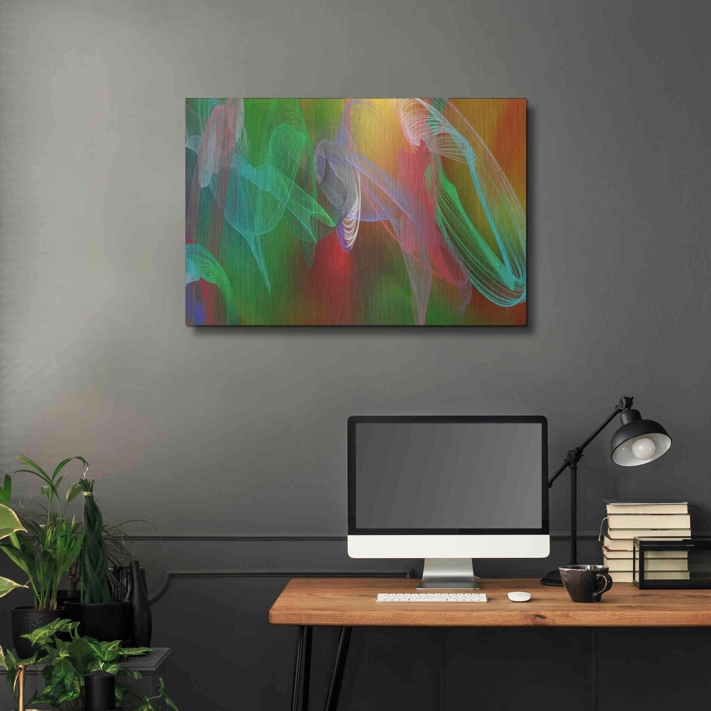 Luxe Metal Art 'Inverted Color In The Lines 7' by Irena Orlov Metal Wall Art,36x24