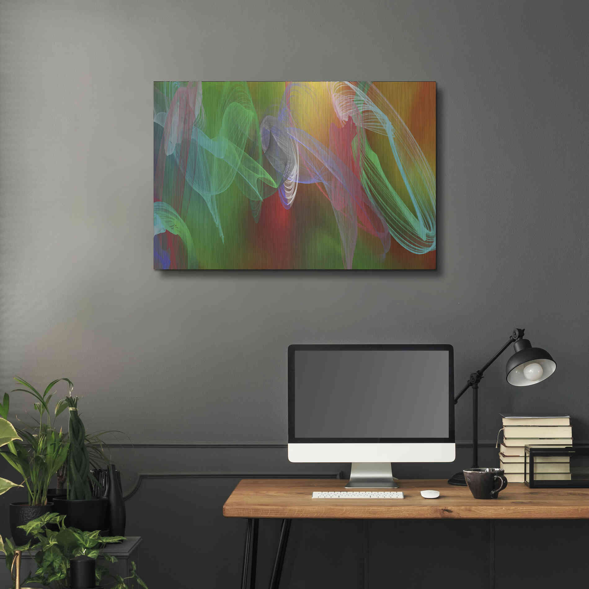 Luxe Metal Art 'Inverted Color In The Lines 7' by Irena Orlov Metal Wall Art,36x24
